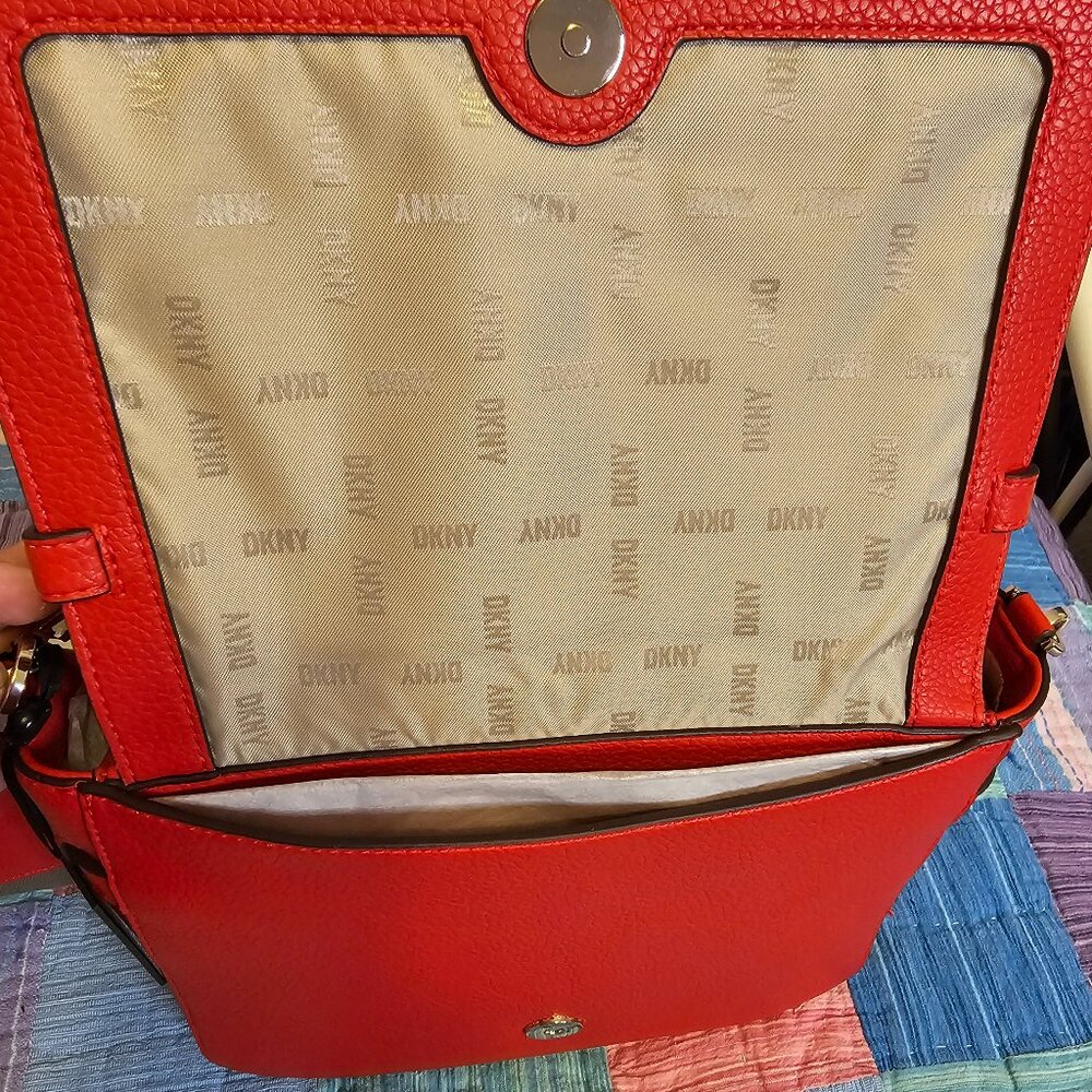 DKNY Penelope Small Flap Crossbody - Chili, NWT - Picture 7 of 10